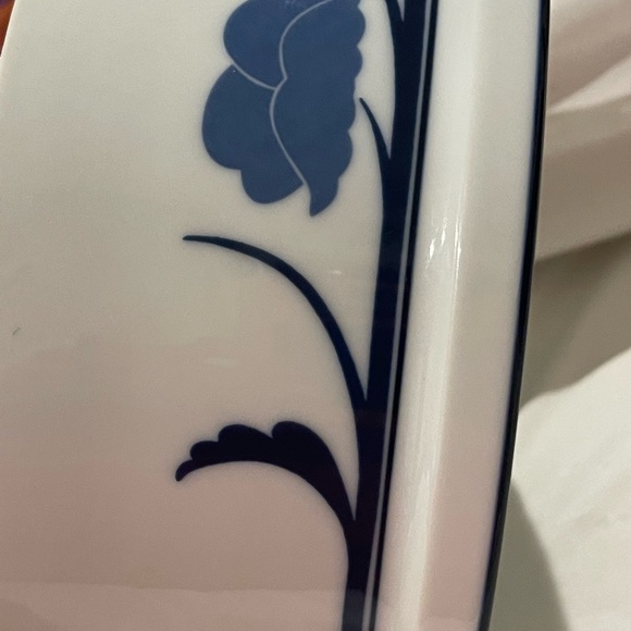 DANSK Tivoli “Belles Fleurs” BLUE Round Soufflé Casserole Baking Dish 8.25” RARE - Picture 7 of 9